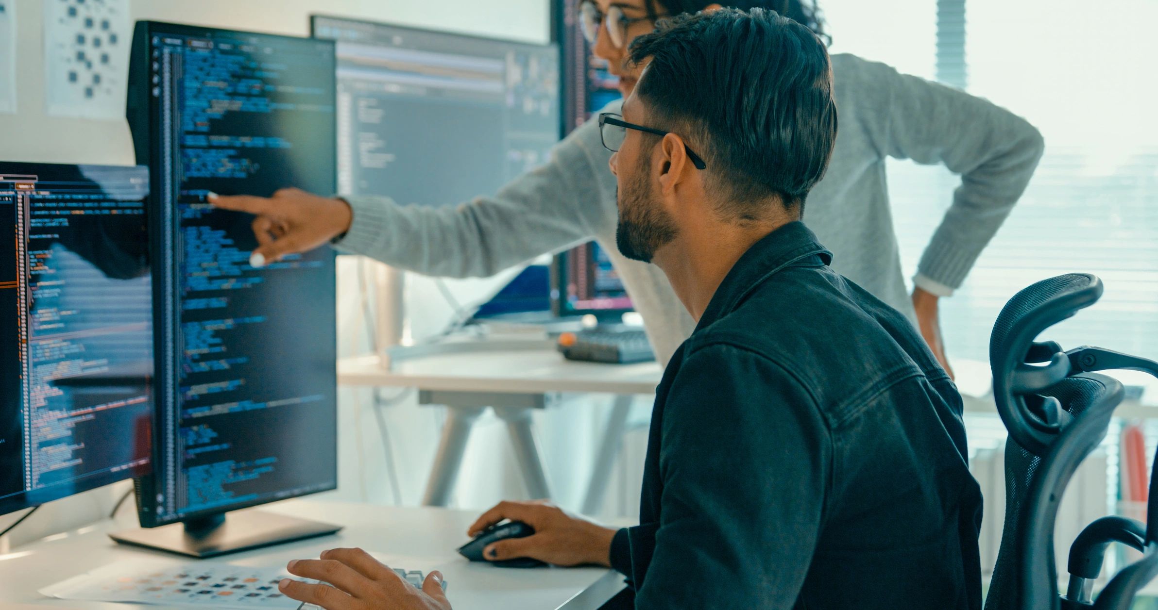 software development team collaborating
