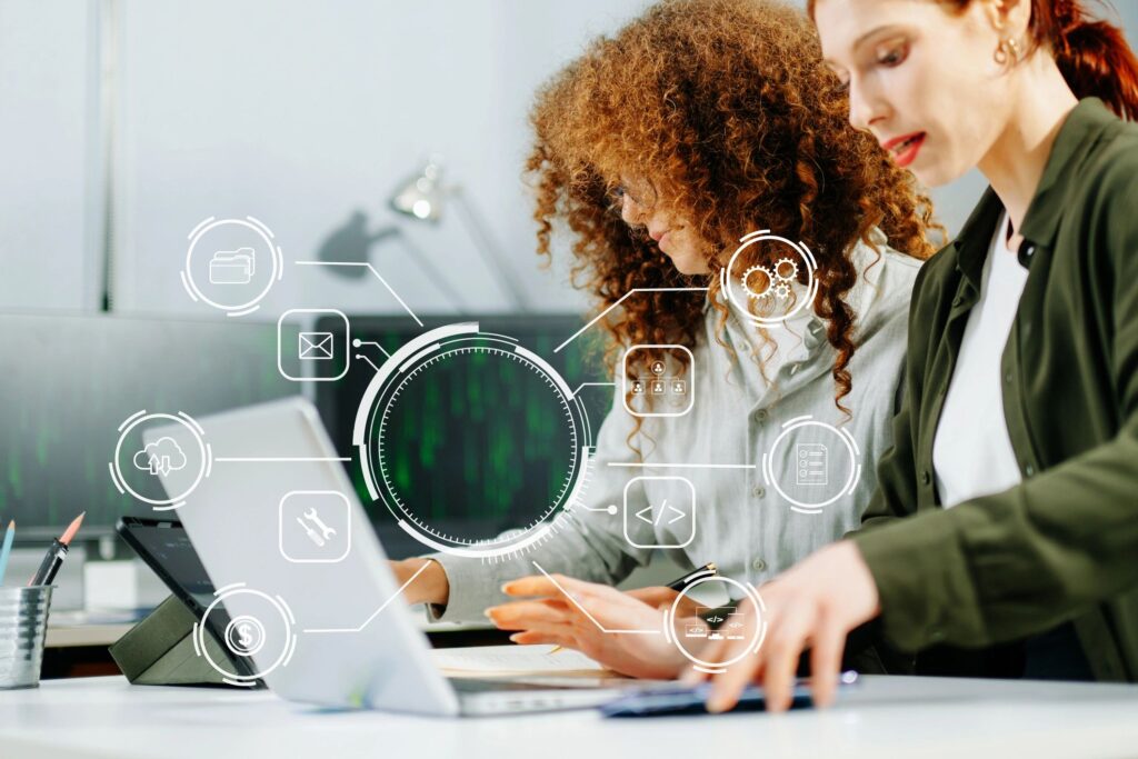 technology firm modern office dark theme